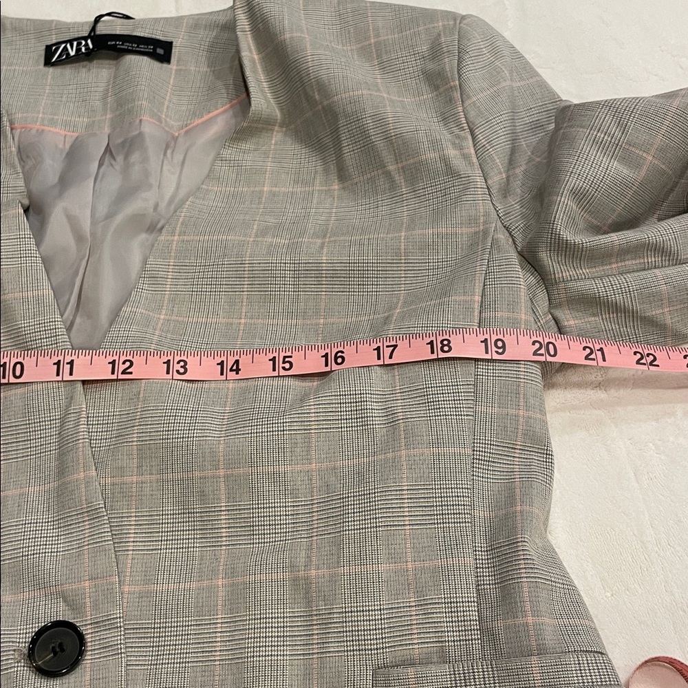 💖 Zara Light Tan/Pink Blazer - Picture 8 of 9